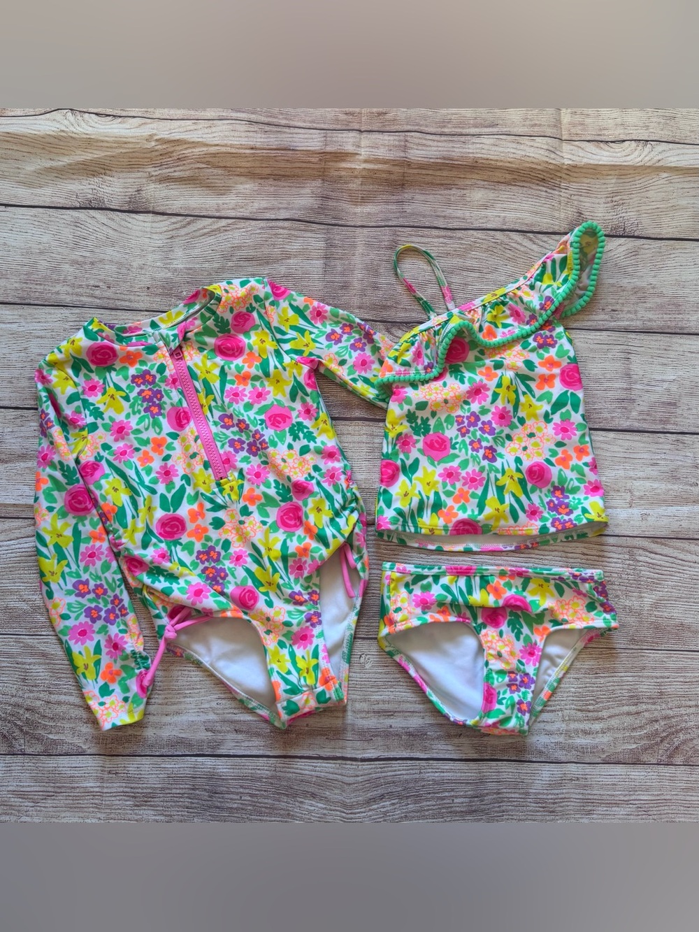 Cat & Jack Bright Floral Swimsuits